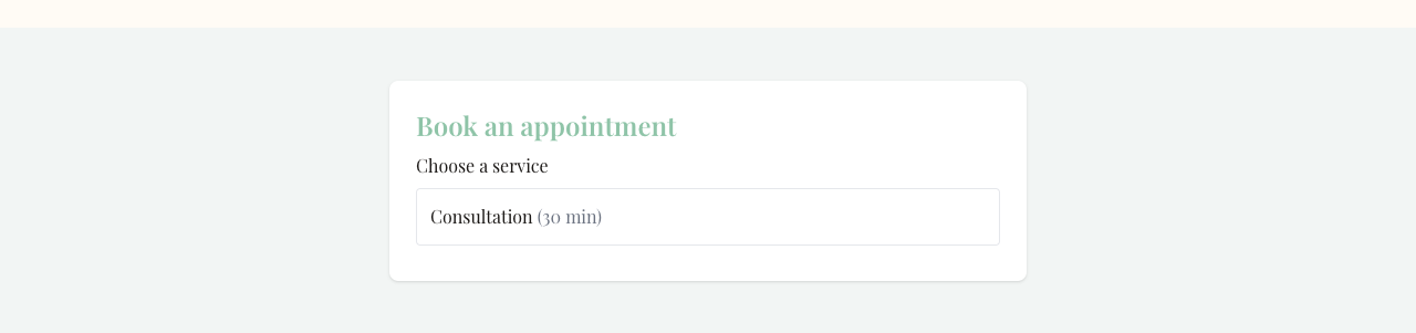 Booking scheduler block on a live site