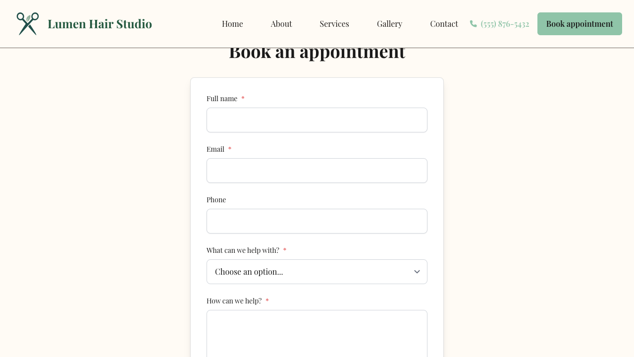 Contact Form block on a live site