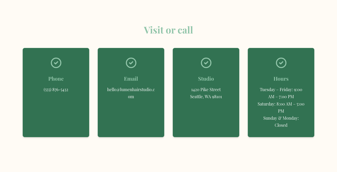 Contact Info block on a live site