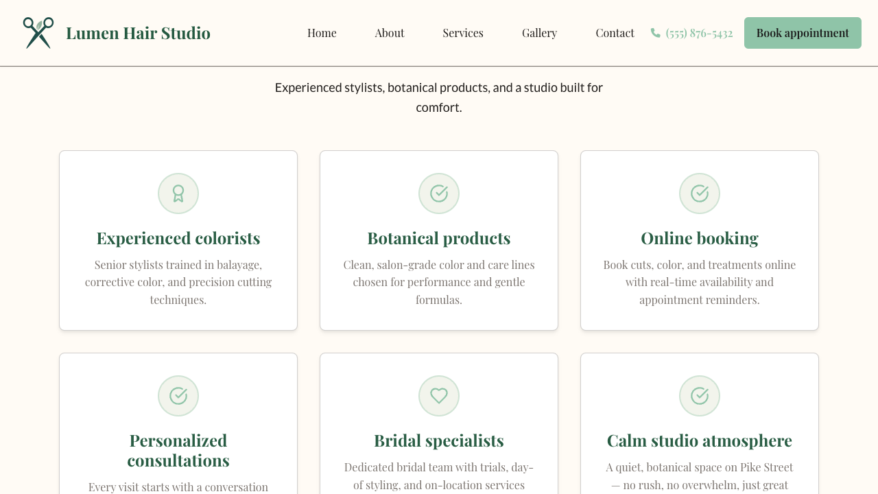 Feature Section block on a live site