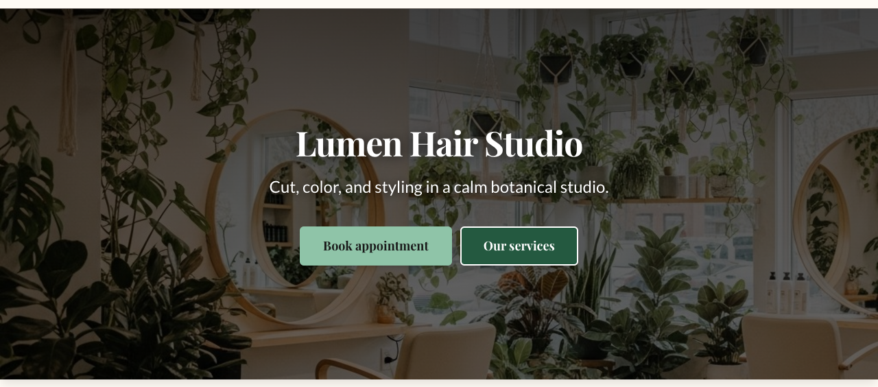 Hero Banner block on a live site