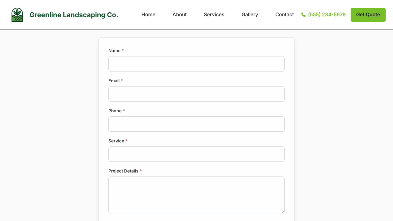 Quote Form block on a live site