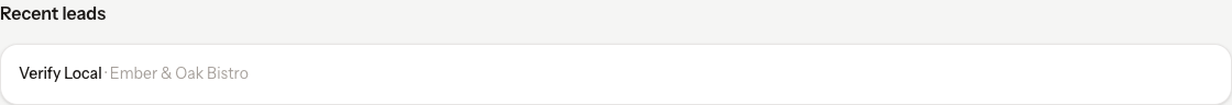 Recent leads on the NurtureSite dashboard