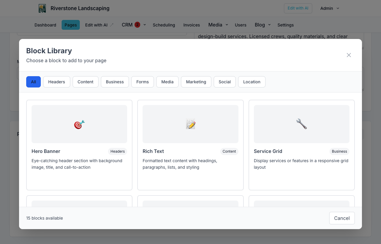 Block library with booking scheduler