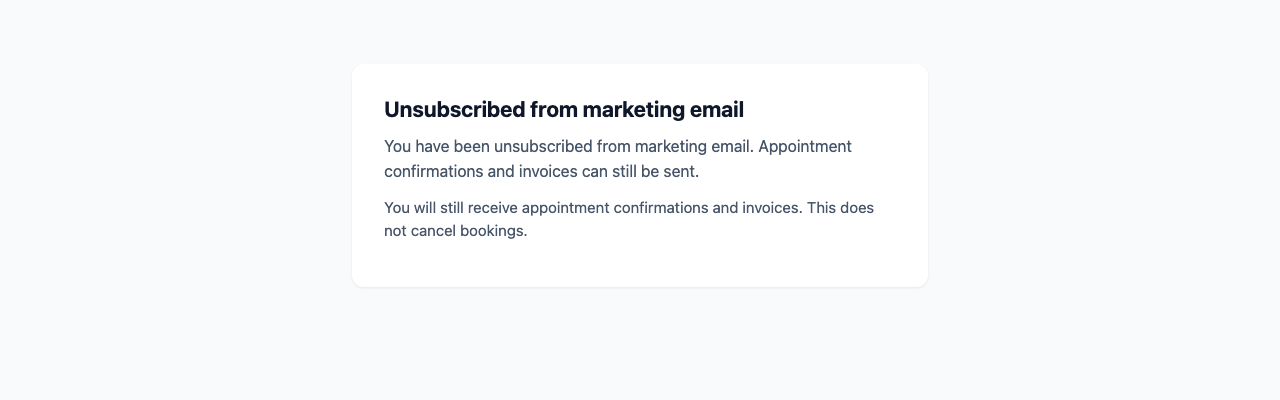 Public unsubscribe confirmation