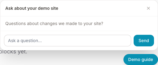 Example: Demo guide agent on a demo site (not the default on every customer site)