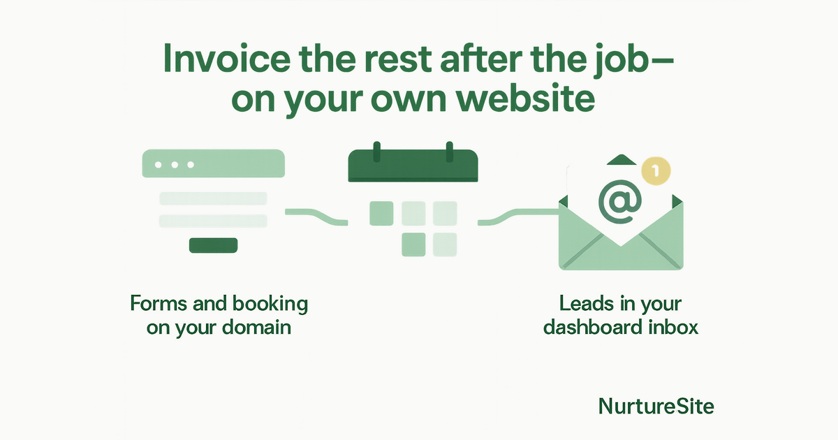 Infographic: Collect a deposit at booking, then email a Stripe pay link for the balance—or bill CRM leads for ad-hoc wor