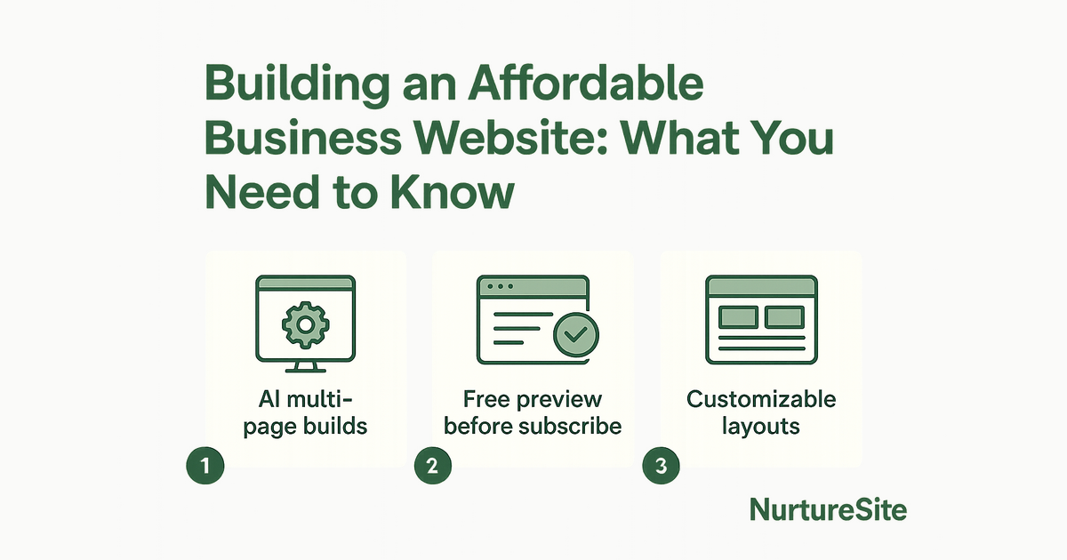 Infographic: affordable business website for local service businesses