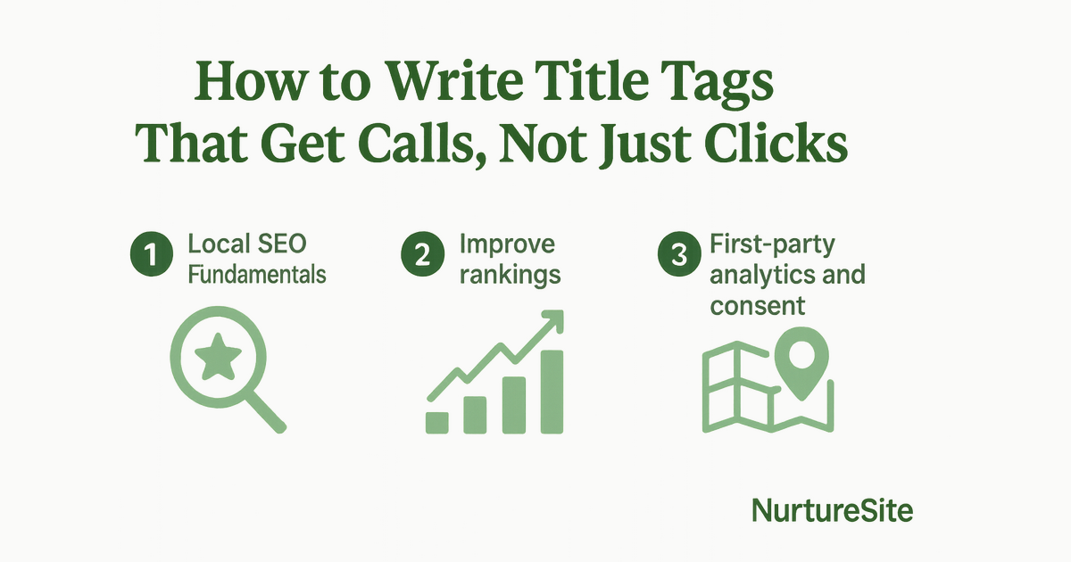 Infographic: how to write title tags that get calls not just clicks for local service businesses