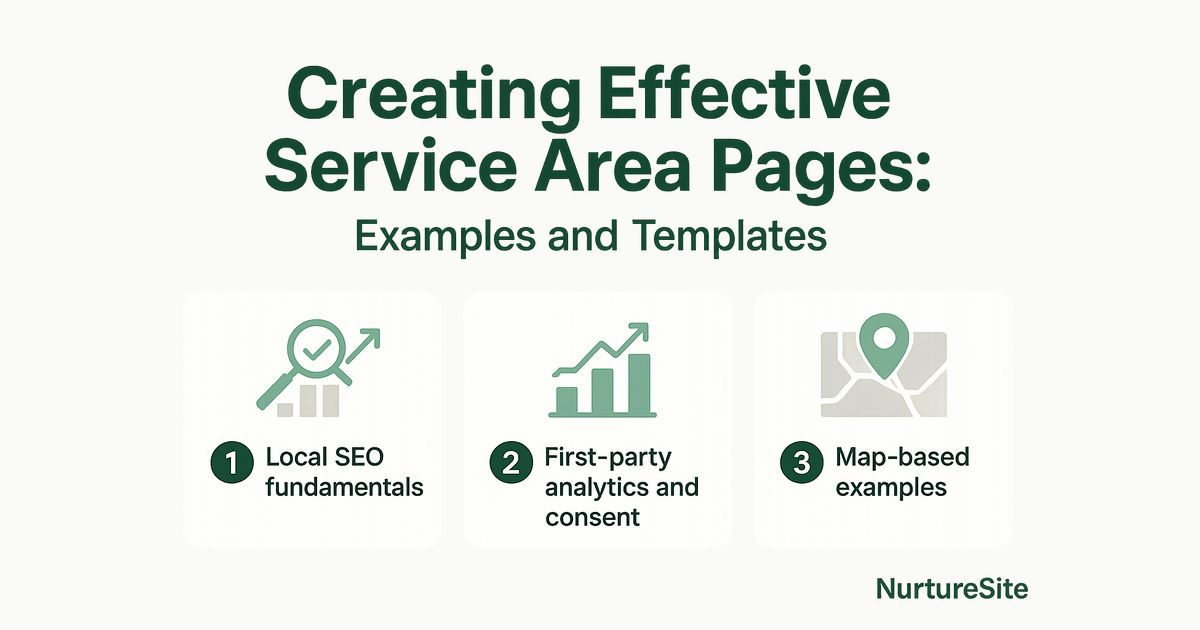 Infographic: service area pages examples and templates for local service businesses
