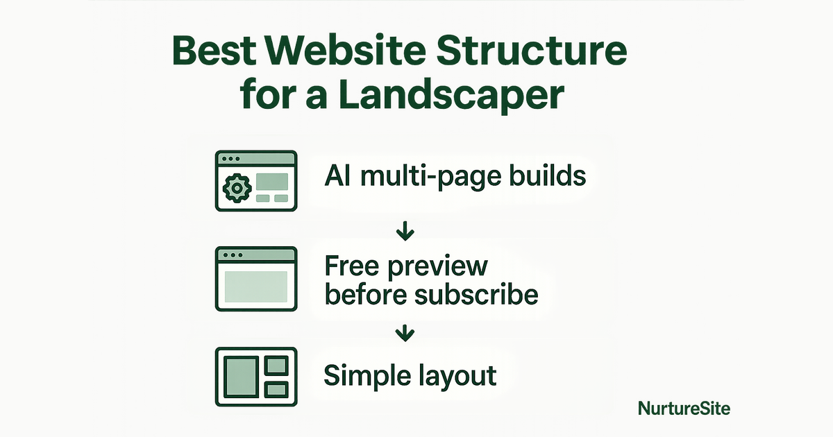 Infographic: best website structure for a landscaper for local service businesses