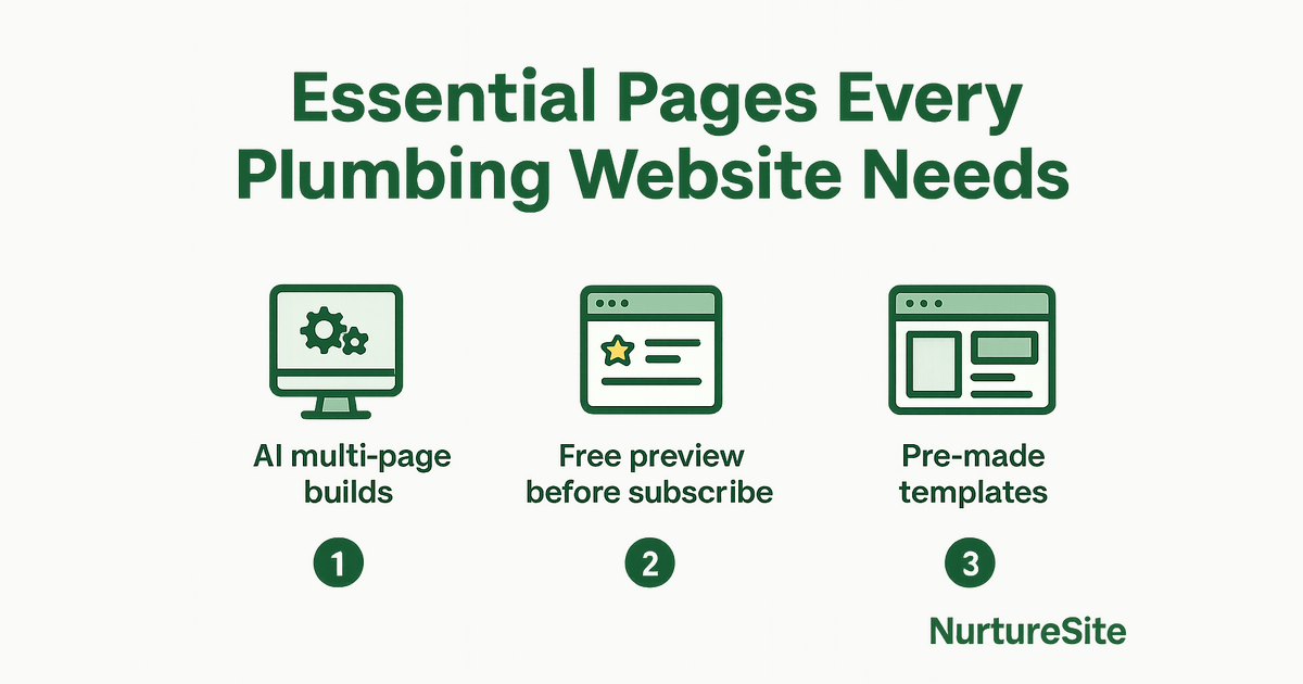 Infographic: pages every plumbing website needs for local service businesses