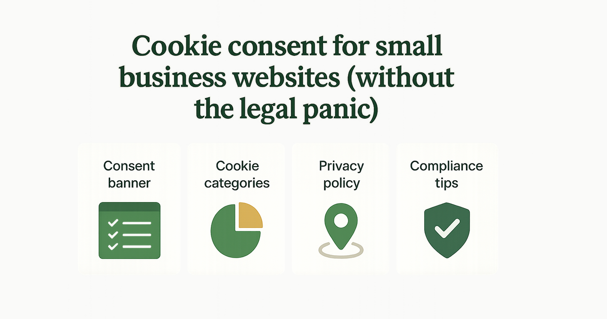 Cookie consent for small business websites (without the legal panic)