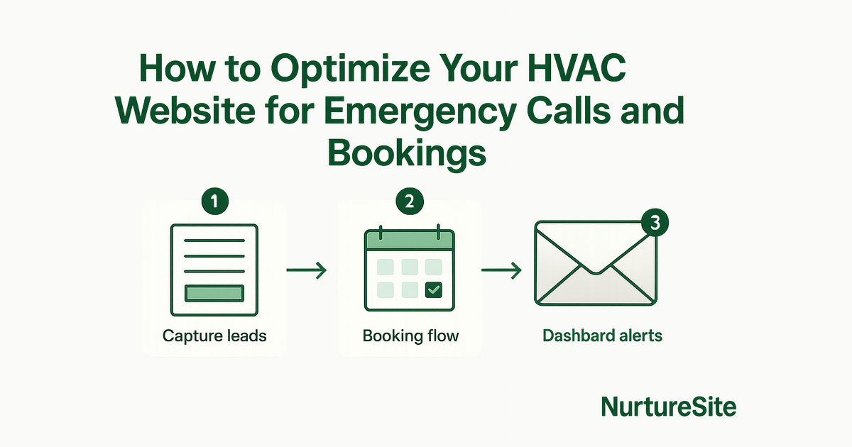 Infographic: hvac website emergency call to action and booking for local service businesses
