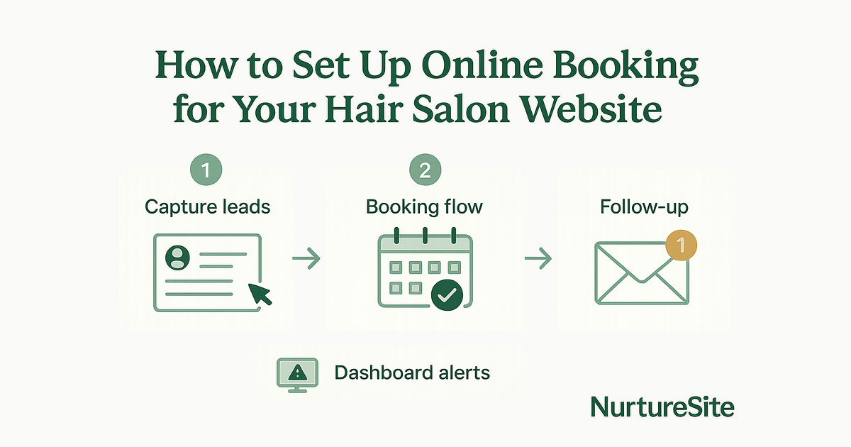 Infographic: hair salon online booking on your own website for local service businesses