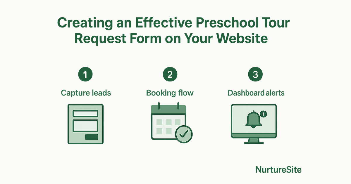 Infographic: preschool tour request form on website for local service businesses