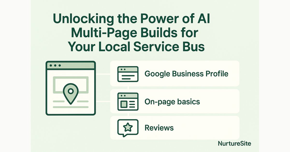 Infographic: AI multi-page builds for local service businesses