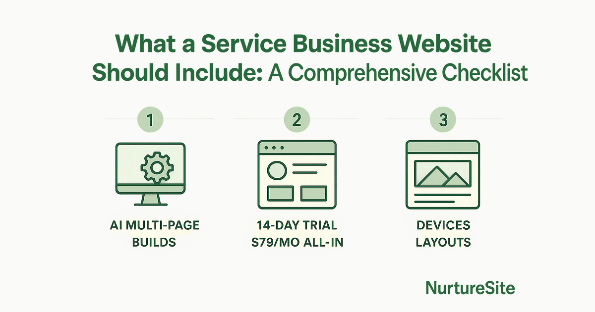 Infographic: what a service business website should include for local service businesses